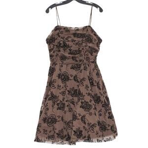 Vintage Dress Floral Whimsigoth Dark Academia Y2K Fairy Grunge Hoco Brown 14